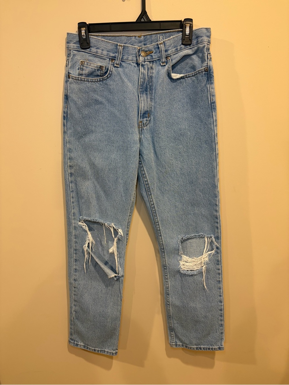 George Light Blue Relaxed Ripped Women’s Jeans, Size 29x30